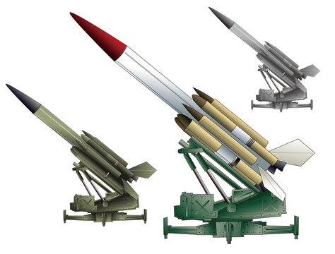 Surface-to-air missile launcher for intercepting aircraft (3 different colors)