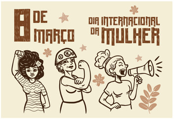 Fototapeta premium 8 march International Women's Day. separate vectors