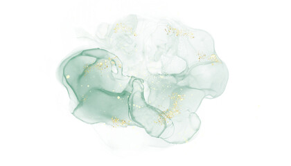 Abstract painted green nature watercolor on paper texture background, Digital paint for template or any design