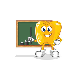 gold teeth teacher vector. cartoon character
