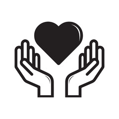 Obraz premium Heart in hands vector icon