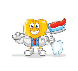 Fototapeta premium gold teeth dentist illustration. character vector