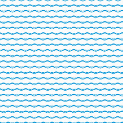 Wave water pattern, sea blue seamless background