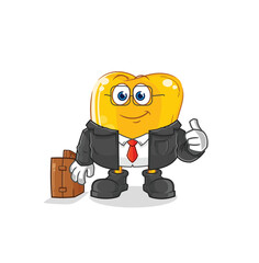 gold teeth office worker mascot. cartoon vector