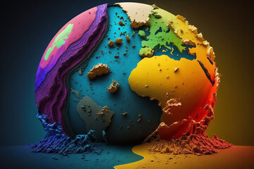 World environment and earth day concept with colorful globe and eco friendly enviroment