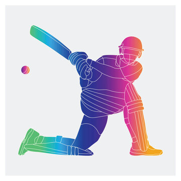 Concept of batsman playing cricket vector illustration