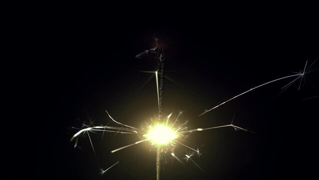 The number one with a sparkler nighttime background 