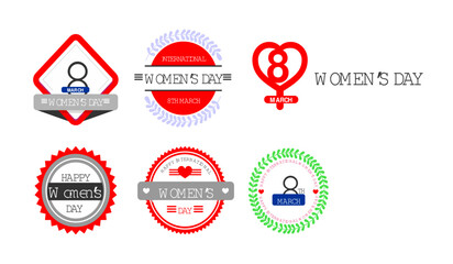 A collection of logos for women's day.