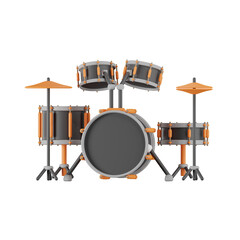 Drum Set Music Studio 3D Illustrations