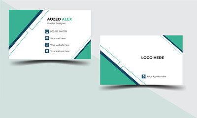 Modern clean professional business card design and creative double sided business card design template.
