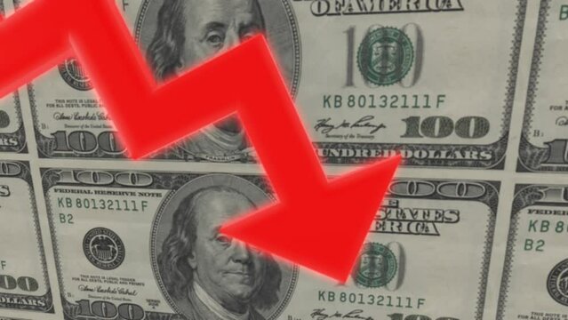 3D Illustration of Money Market Crash The financial market is collapsing