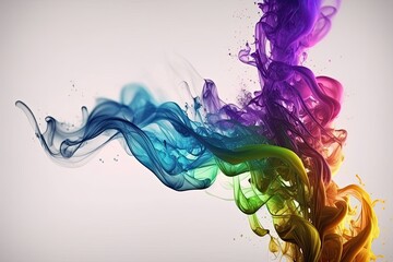 Abstract colorful smoke flowing and growing. Creative background design. Generative AI