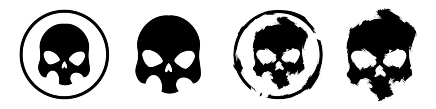 Skull icon set illustration. Gothic design illustration isolated on white background. Vector EPS 10