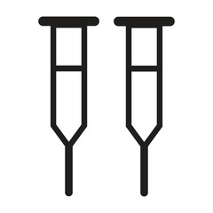 Crutches, disabled, handicap icon