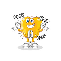 gold teeth applause illustration. character vector