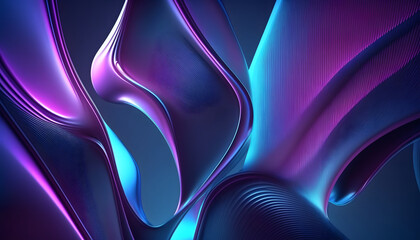 3D abstract colorful abstract wave background, Fluid organic wave with glass colorful gradient material
