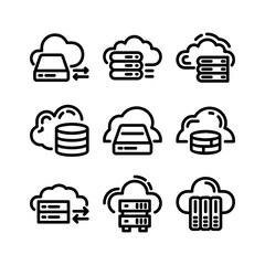 cloud data icon or logo isolated sign symbol vector illustration - high quality black style vector icons
