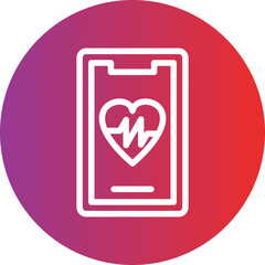 Vector Design Mobile Heart Rate Icon Style