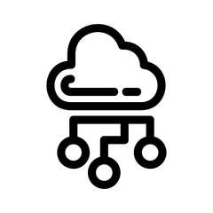 cloud network icon or logo isolated sign symbol vector illustration - high quality black style vector icons
