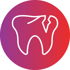 Vector Design Broken Tooth Icon Style