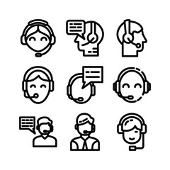 customer support icon or logo isolated sign symbol vector illustration - high quality black style vector icons
