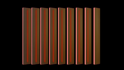 Fototapeta premium smooth plates on a black background. 3d render illustration