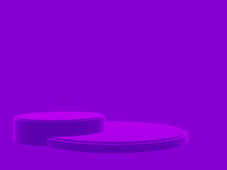 3D purple geometric podium. Product stand mock up.