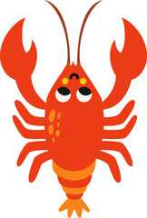 Vector illustration of red lobster isolated on white background.