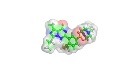 Vardenafil (Levitra, Staxyn) 3D molecule
