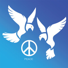 Bird symbol of peace and freedom. Card and poster campaign in banner and vector design.