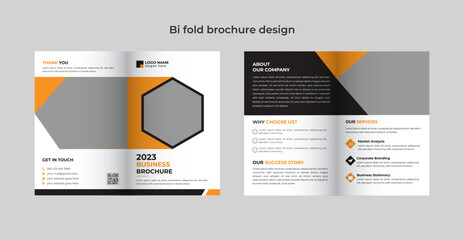 Obraz premium Modern and creative corporate business bifold brochure design template