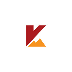 K Mountain Logo Design. Mountain Icon