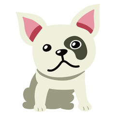 Cartoon french bulldog for design.
