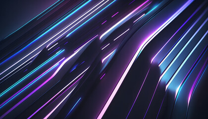 Technology abstract glowing lines background for network, big data, data center, server, internet, speed. Abstract neon lights into digital technology