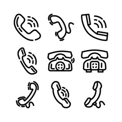 telephone icon or logo isolated sign symbol vector illustration - high quality black style vector icons
