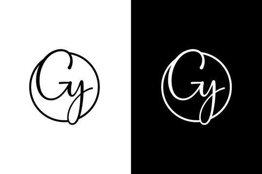 initial Letter Gy circle Logo Design Stock vector 