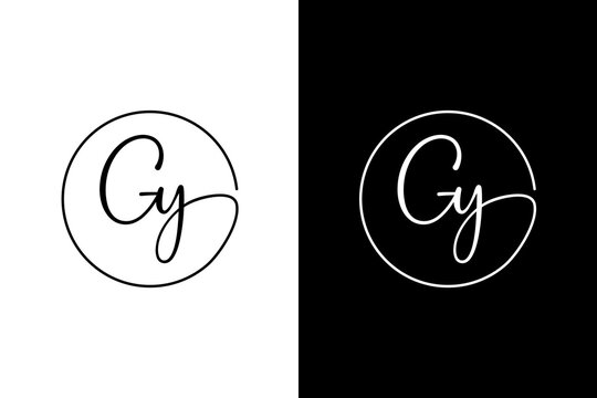 Inital letter Gy y circle logo design stock vector 