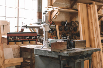 Wood working CNC machine at carpentry workshop