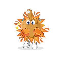 middle finger boxer character. cartoon mascot vector