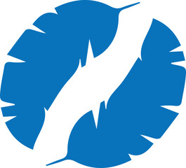 Fototapeta premium Leaf icon set, natural leaf symbol set blue vector