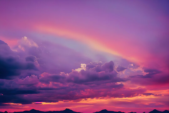 beautiful pastel cloudy sunset sky