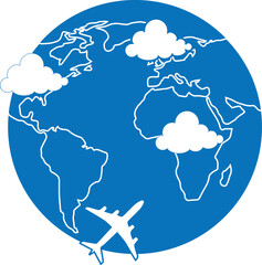 World map icon, global map icon blue vector