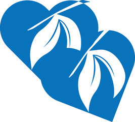 Obraz premium Leaf icon, natural leaf symbol blue vector