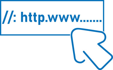 Click icon, cursor icon blue vector