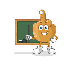 middle finger teacher vector. cartoon character