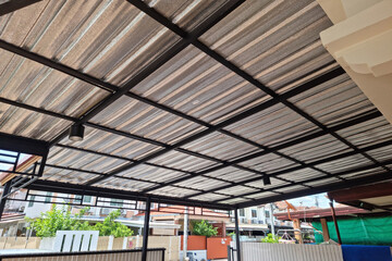 House roof stainless steel sheet and beam structure