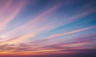 evening sky with blue withe and orange clouds photography