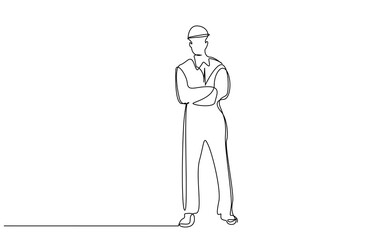 industrial worker male pose safety look full body concept