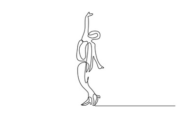 young muslim woman happy rejoicing successful full body length