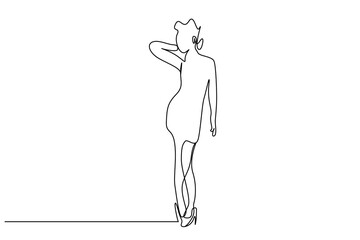 happy attractive young woman posing full body line